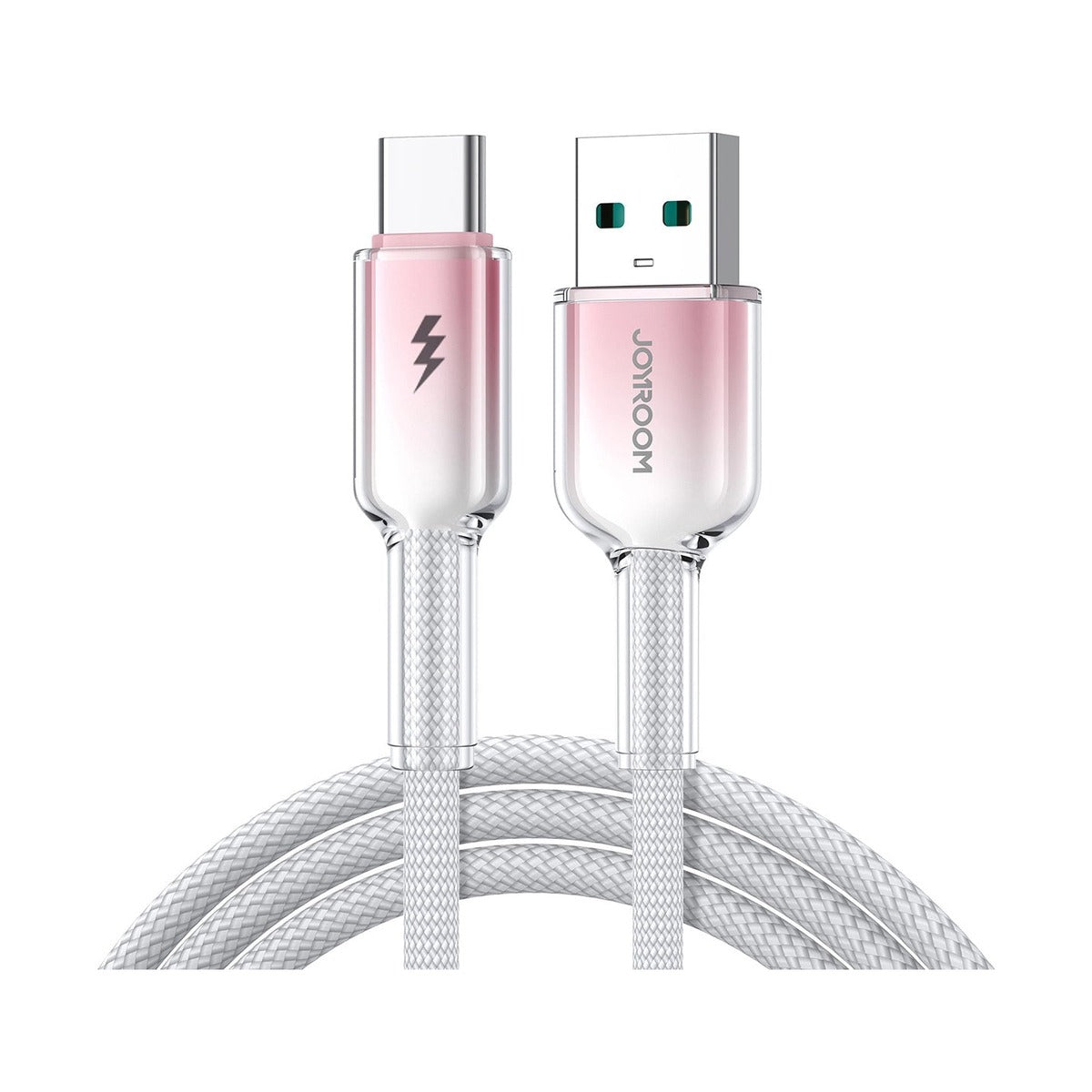 Joyroom Crystal-Clear Type-C Cable 1.2 m White - 3A USB-A Charging