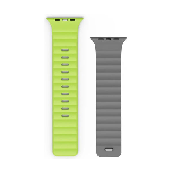 Wiwu - Mag Secure Watch Band Magnetic Silicone Strap - Gray+Green