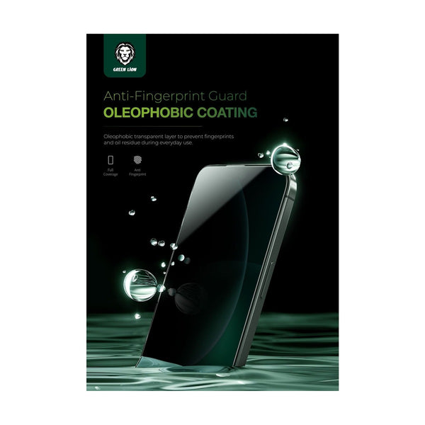 Green Lion 9H Steve Privacy Anti-Peeping Glass for iPhone 16 Pro - Black Edge
