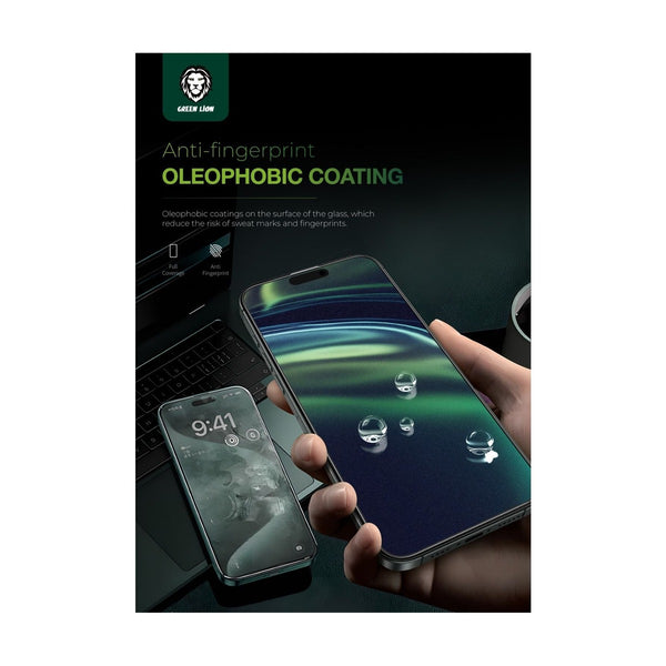 Green Lion Diego Pet Privacy Full Curved Glass iphone 16 Pro Max - Black