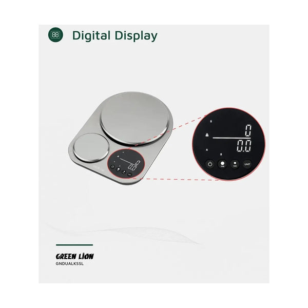 Green Lion Dual Kitchen Scale - Silver