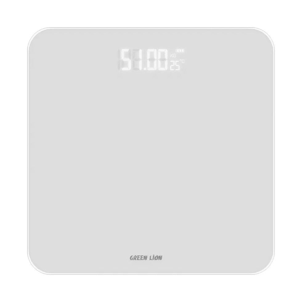ميزان الجسم الرقمي من جرين ليون GBC-100، أبيض - زجاج مقسى 180 كجم