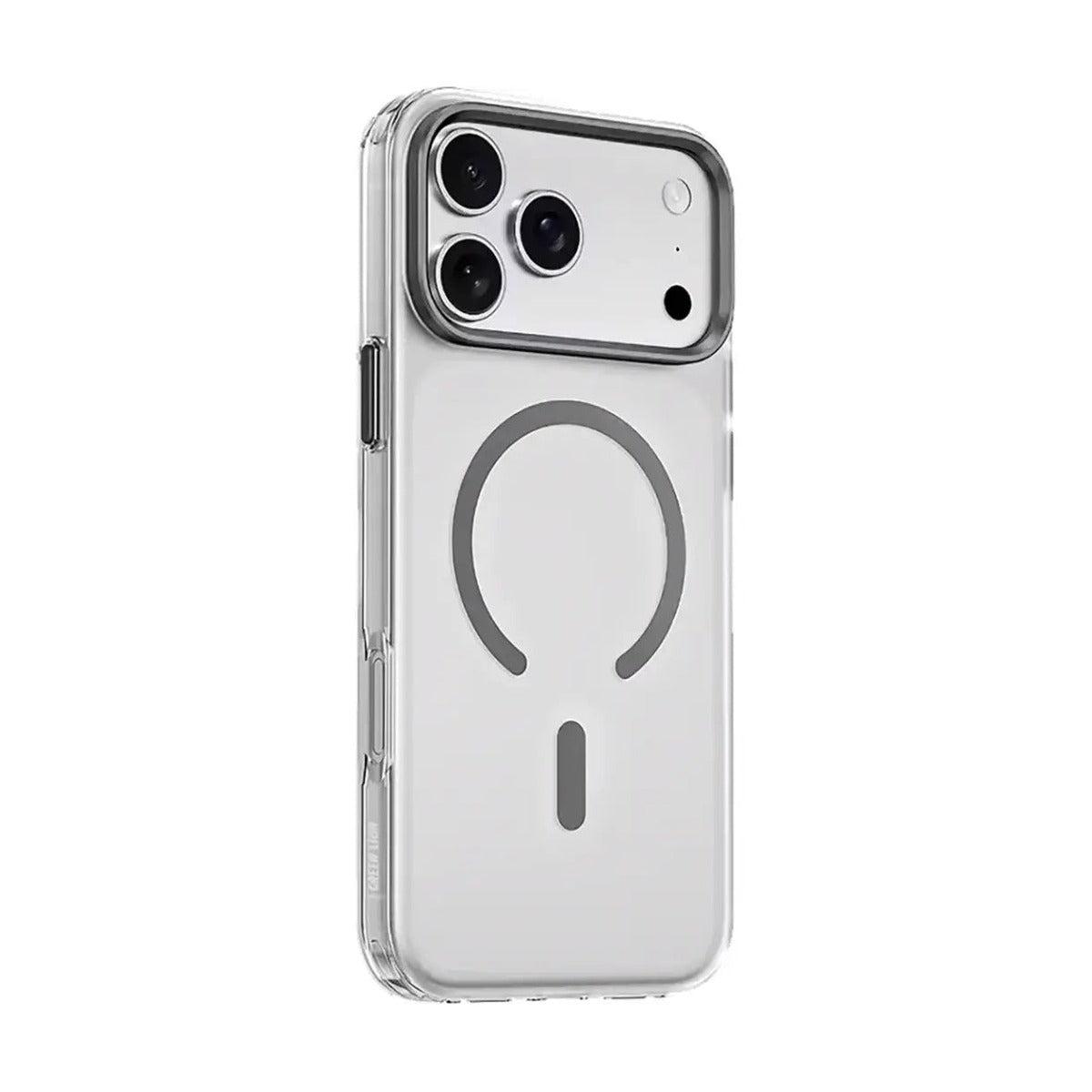 جراب Green Lion مطفي بتقنية MagSafe لهاتف iPhone 17 Pro، لون رمادي - مقاوم للاصفرار