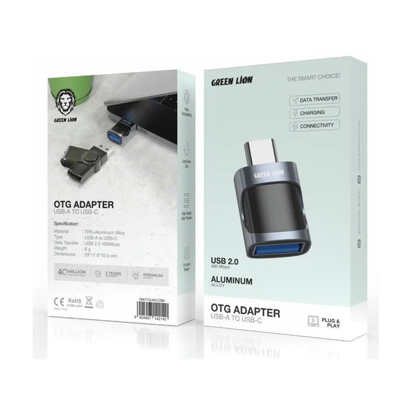 Green Lion OTG Adapter USB-A To USB-C USB 2.0 - Black