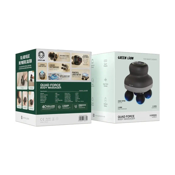 Green Lion Quad Force Body Massager - Black