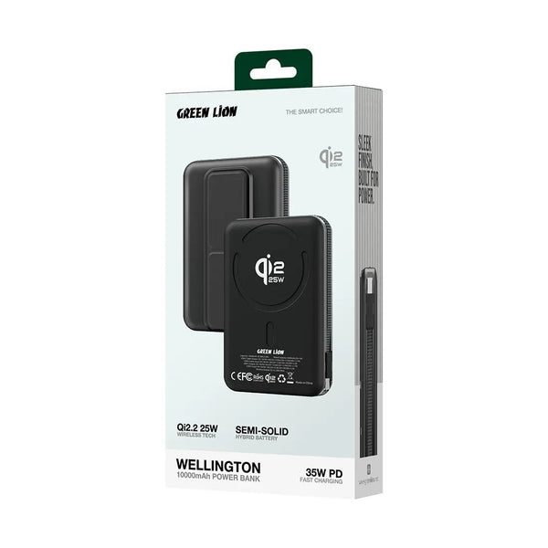 Green Lion Wellington 10000Mah Magsafe Power Bank PD 35W - Black