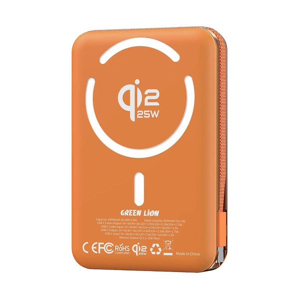 Green Lion Wellington 10000Mah Magsafe Power Bank PD 35W - Orange