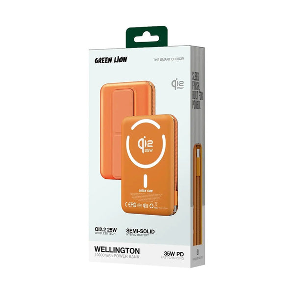 Green Lion Wellington 10000Mah Magsafe Power Bank PD 35W - Orange