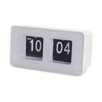 Balvi Flip Clock Table Clock, Retro Flip Display, Battery Powered, White