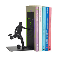 Balvi Goal Kick Football Bookend, Player Shooting at Goal, Black Metal