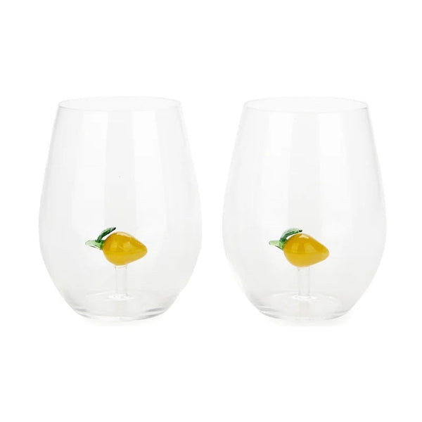 Balvi Glass set,Botanical Lemon,x2,yellow,glass