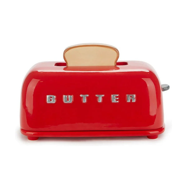 Balvi Butter tray,Toasty,red,with lid,ceramic