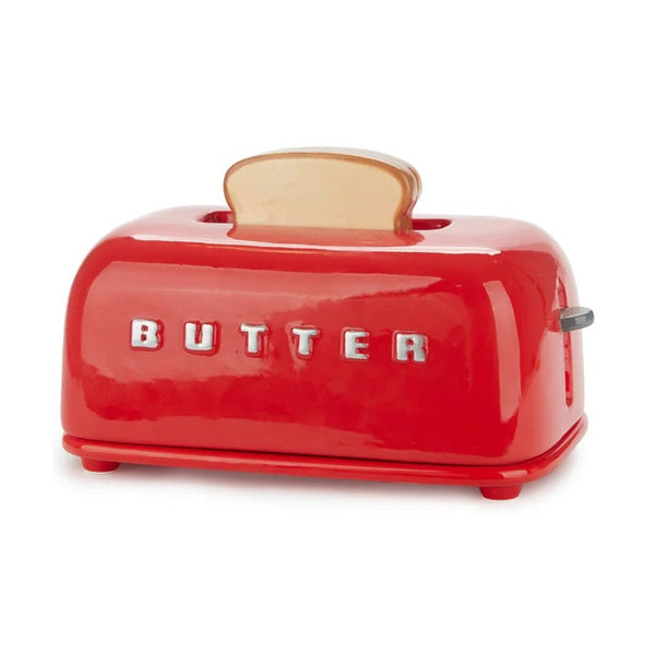 Balvi Butter tray,Toasty,red,with lid,ceramic