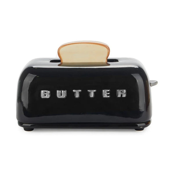 Balvi Butter tray,Toasty,black,with lid,ceramic