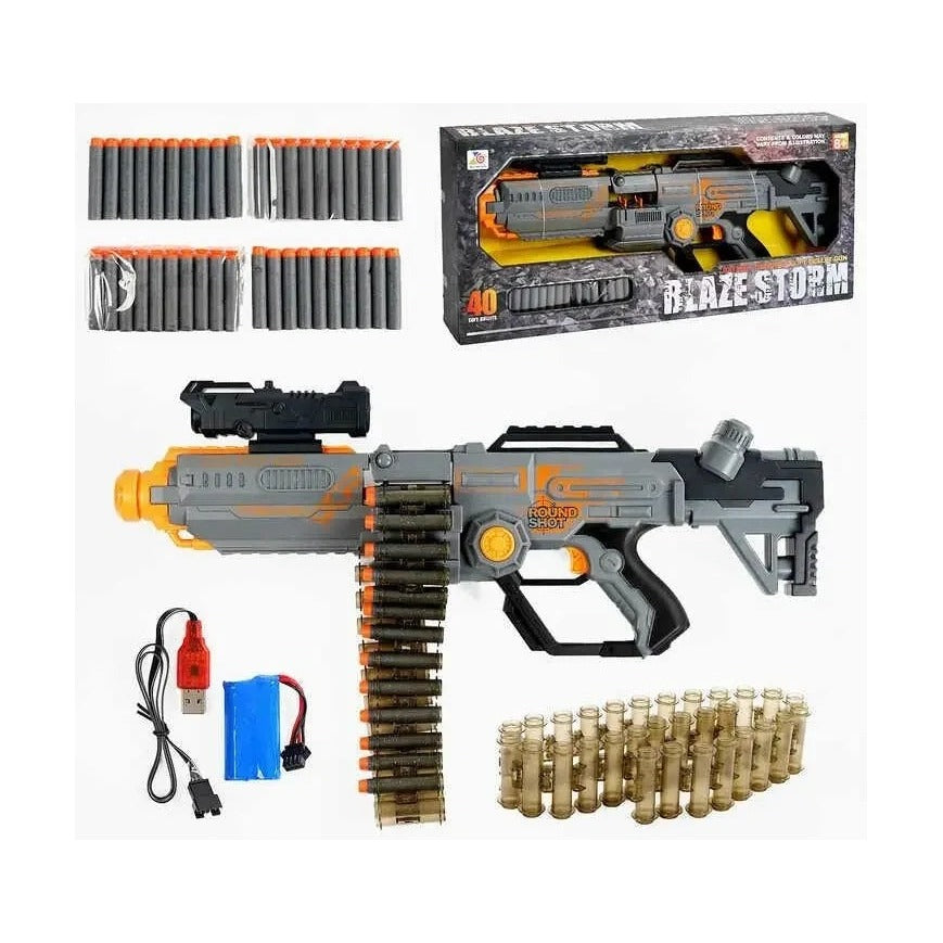 Blaze Storm - Soft Bullet Gun With 40Pcs Bullet / 30Pcs Shell Case / 7.4V