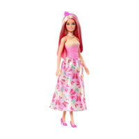 Barbie Royal Doll with Pink and Blonde Hair, Butterfly-Print Skirt and Accessories