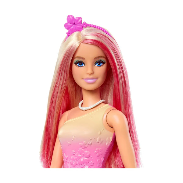 Barbie Royal Doll with Pink and Blonde Hair, Butterfly-Print Skirt and Accessories