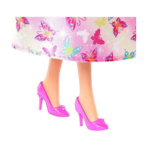 Barbie Royal Doll with Pink and Blonde Hair, Butterfly-Print Skirt and Accessories