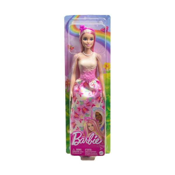 Barbie Royal Doll with Pink and Blonde Hair, Butterfly-Print Skirt and Accessories