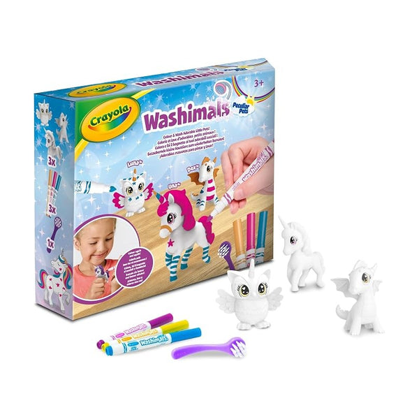 Crayola - Washimals Peculiar Pets 3Ct, 3 Markers, 1 Scrubber