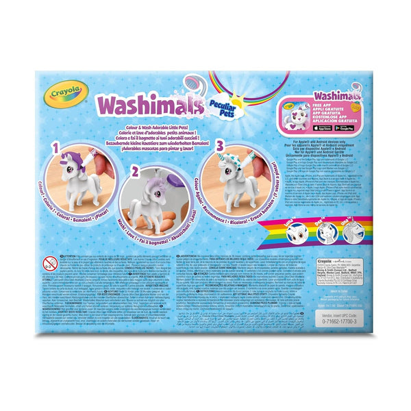 Crayola - Washimals Peculiar Pets 3Ct, 3 Markers, 1 Scrubber