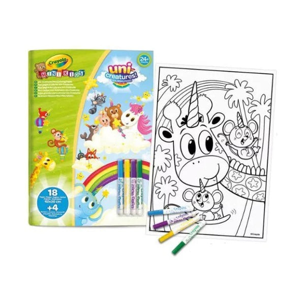 Crayola - Maxi Coloring Pages 18P And Markers 4Ct Uni-Creatures