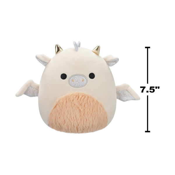 SQCR - Little Plush 7.5" Squishmallows - Buck Cream and Peach Dragon with Fuzzy Belly
