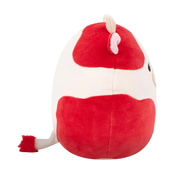 SQCR - Little Plush 7.5" Squishmallows TBD - Cream and Burgundy Spotted Cow W/Mushroom Embroidery