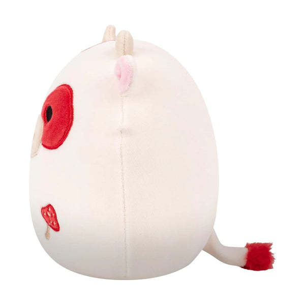 SQCR - Little Plush 7.5" Squishmallows TBD - Cream and Burgundy Spotted Cow W/Mushroom Embroidery