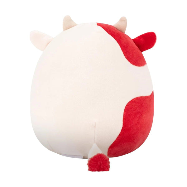 SQCR - Little Plush 7.5" Squishmallows TBD - Cream and Burgundy Spotted Cow W/Mushroom Embroidery