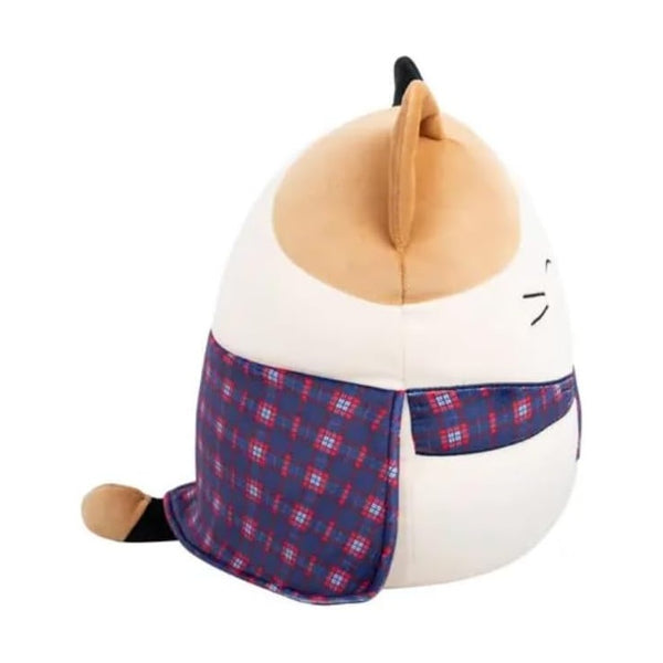 SQCR - Medium Plush 12" Squishmallows Cam - Brown and Black Calico Cat with Flannel Around the Waist