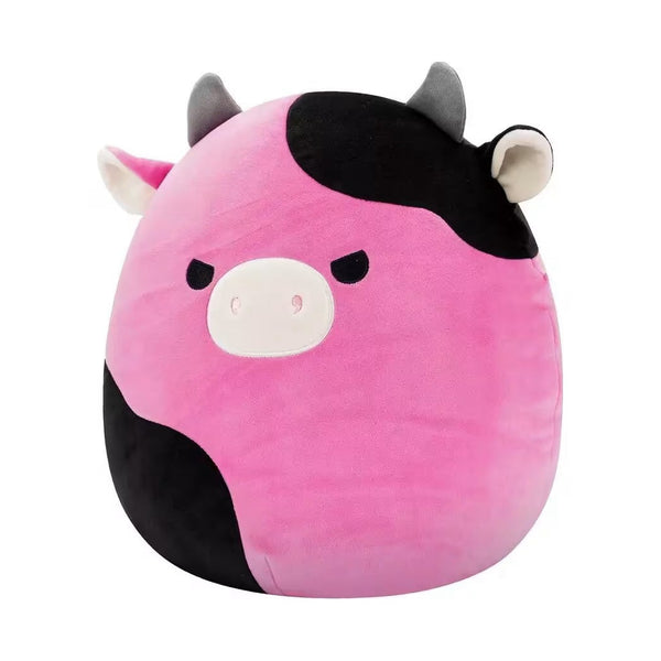 SQCR - Medium Plush 12" Squishmallows Pollyanna - Black and Pink Cow W/Mischievous Eyes