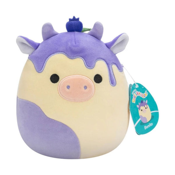 SQK - Little Plush 7.5" Squishmallows Benito - Blueberry Cheesecake Cow