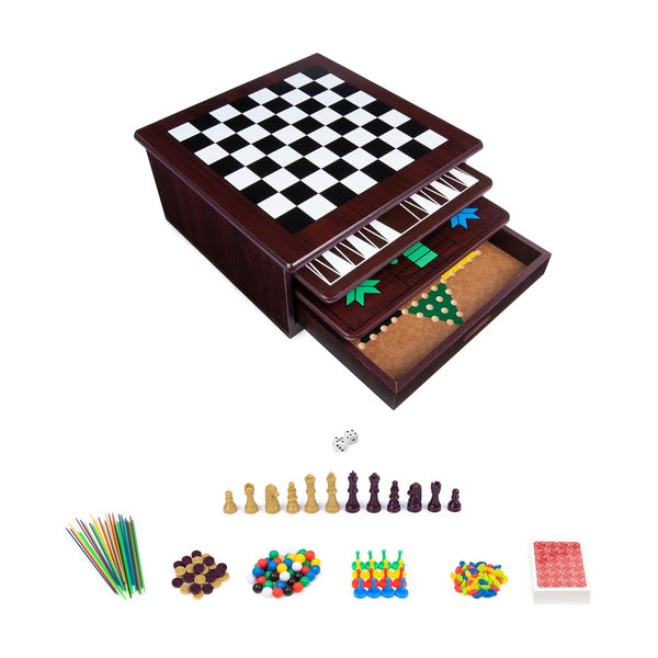 Spin Master Game 12-in-1 Wooden Game Center
