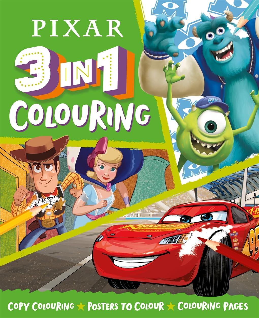 Disney Pixar 3 in 1 Coloring Book - Creative Activity for Kids
