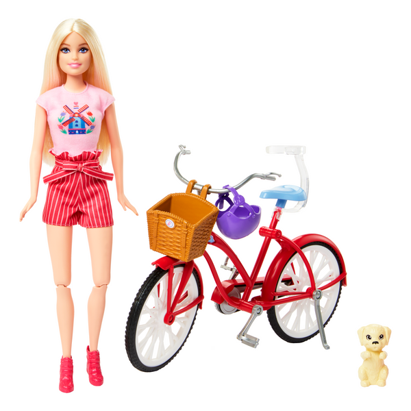 Barbie Doll With Puppy and Bike - Mattel Pet Playset for Kids