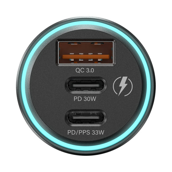 Amazingthing FlexiPower Max 63W Car Charger Black - 3 Port USB-C
