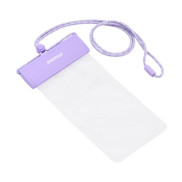 MOMAX WATERPROOF POUCH UNIVERSAL WITH NECK STRAP - PURPLE