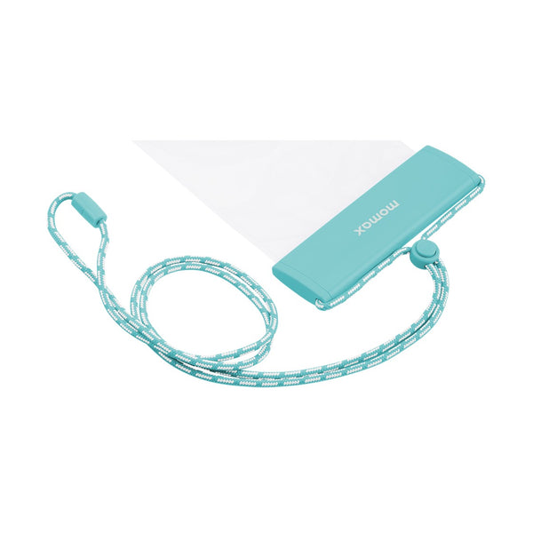 MOMAX WATERPROOF POUCH UNIVERSAL WITH NECK STRAP - LAKE BLUE