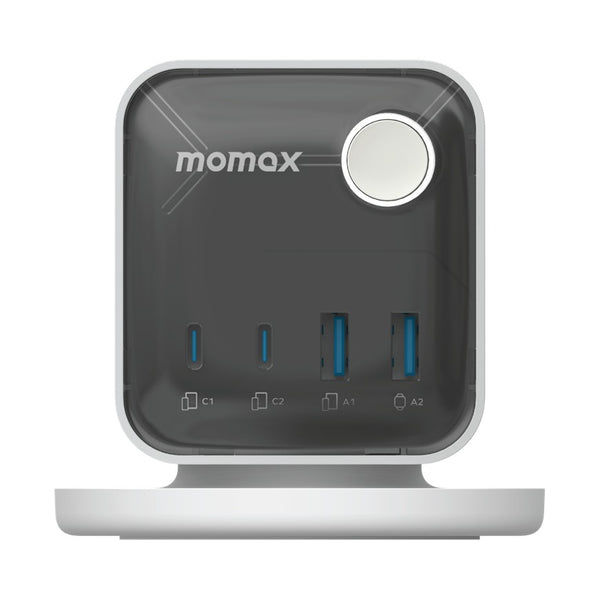 MOMAX 1-CHARGE WORK FLOW 3-OUTLET POWER CUBE WITH USB - WHITE