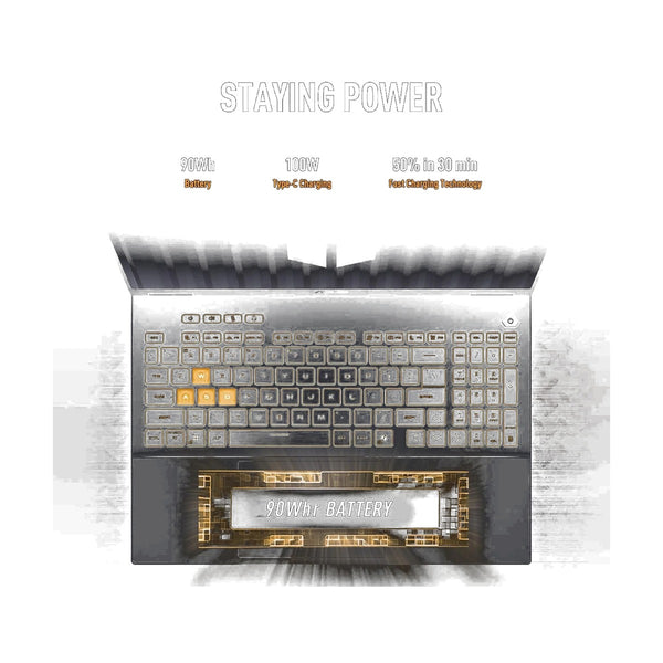 Asus Intel® Core™ I7-14650HX -RAM 16GB DDR5 -SSD 1TB M.2 NVMe PCIe GeForce RTX™ 5050 8GB GDDR7 Screen 16" FHD+ (1920 x1200) 165Hz Jaeger Gray