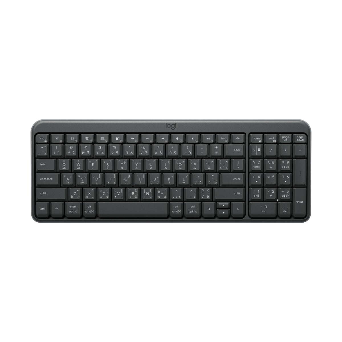 لوحة مفاتيح لاسلكية مدمجة بلوتوث® Logitech K250 Graphite - وصول جديد