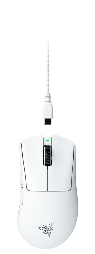 ماوس الألعاب اللاسلكي Razer DeathAdder V4 Pro باللون الأبيض - خفيف الوزن