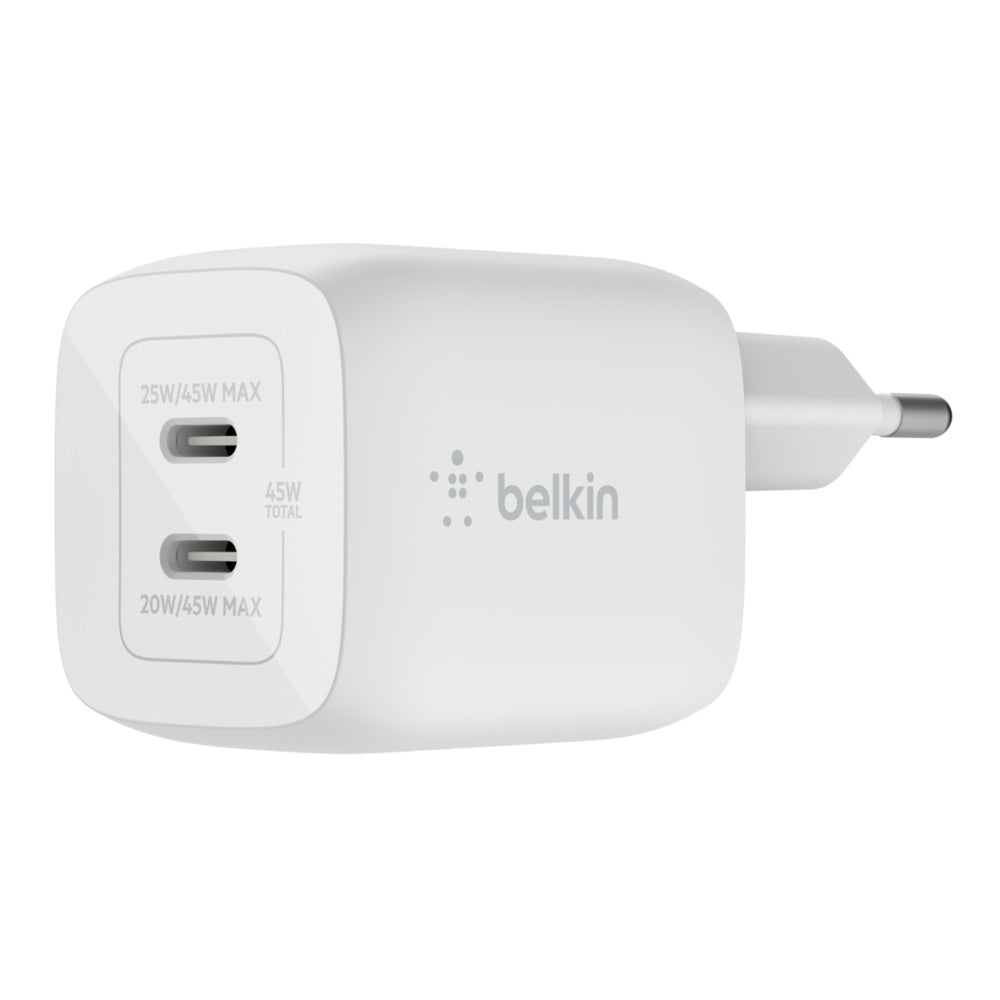 Belkin BOOST CHARGE PRO Dual USB-C GaN Wall Charger with PPS 45W