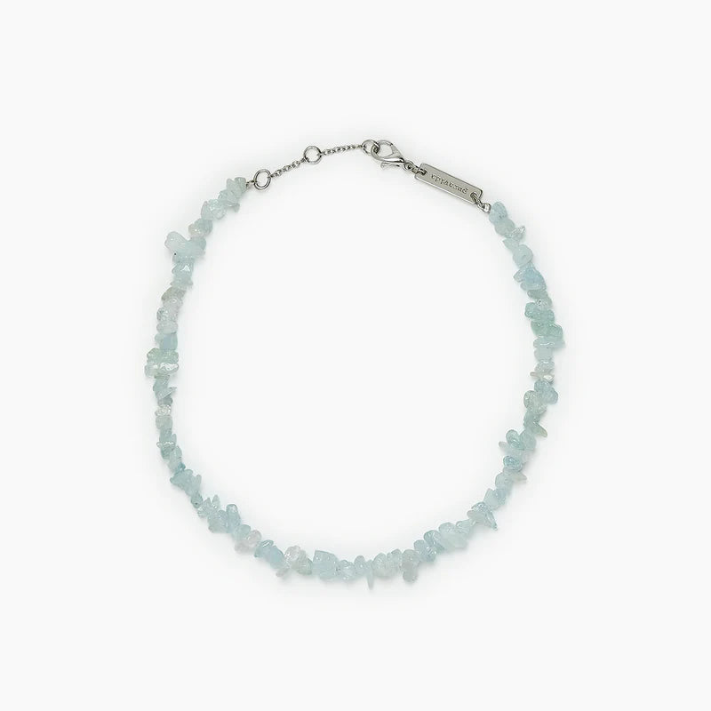 Pura Vida - Anklet Aquamarine Chip Chain Silver OS