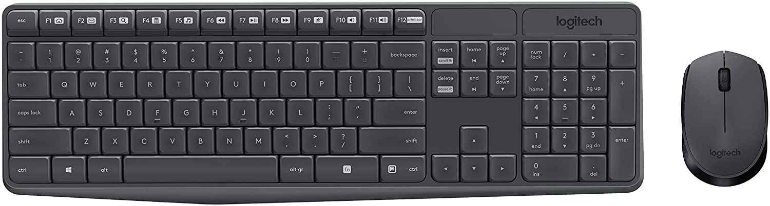 Logitech Mk235 Wireless Keyboard And Mouse Combo Grey