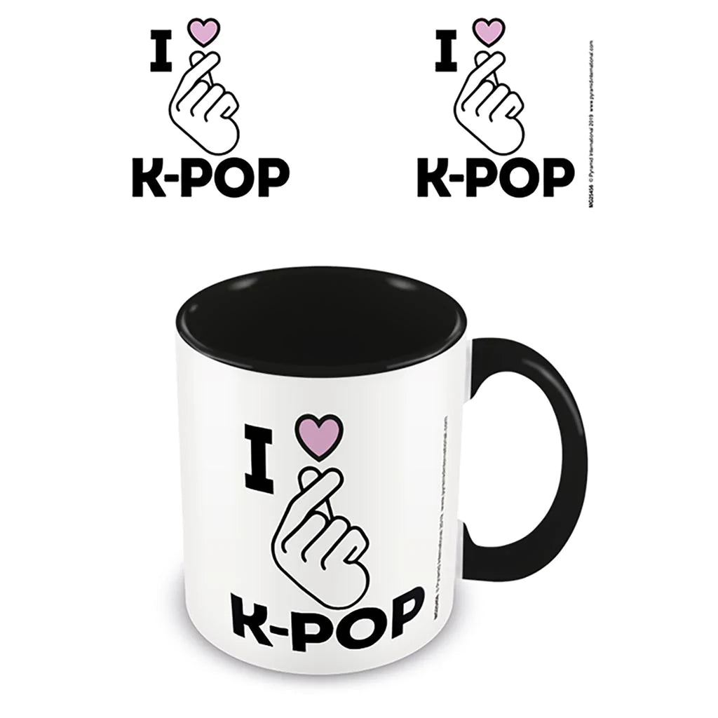 Pyramid I Love K-Pop Black Coloured Inner Mug