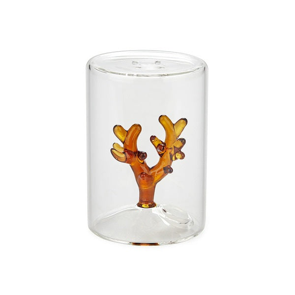 Balvi Salt Shaker Atlantis Coral Amber Glass