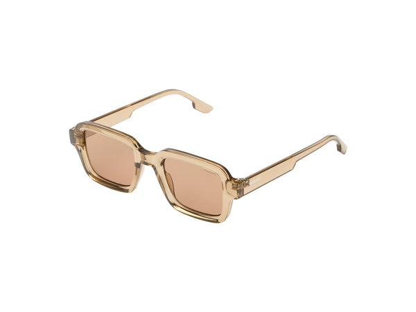 Komono Lionel Rectangular Sunglasses, UV400 Brown Lenses, Opaline