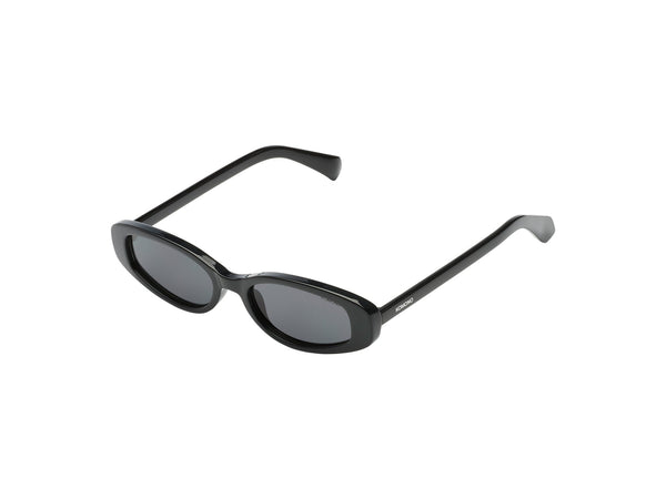 Komono Emery Oval Sunglasses in Black, Grey Cat 3 UV400 Lenses, Bio Nylon Frame